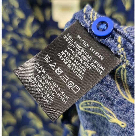 Anthropologie Top Womens XS 00P Banana Navy Blue Tank Boxy Button Oversized - Picture 8 of 10